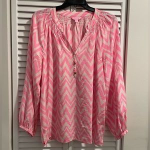 Lilly Pulitzer Chevron Elsa Silk Top 💗